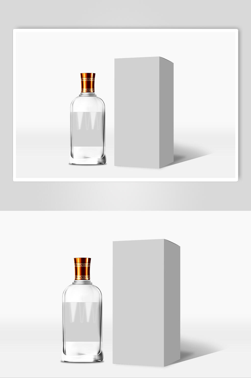 白酒玻璃瓶酒类包装样机素材
