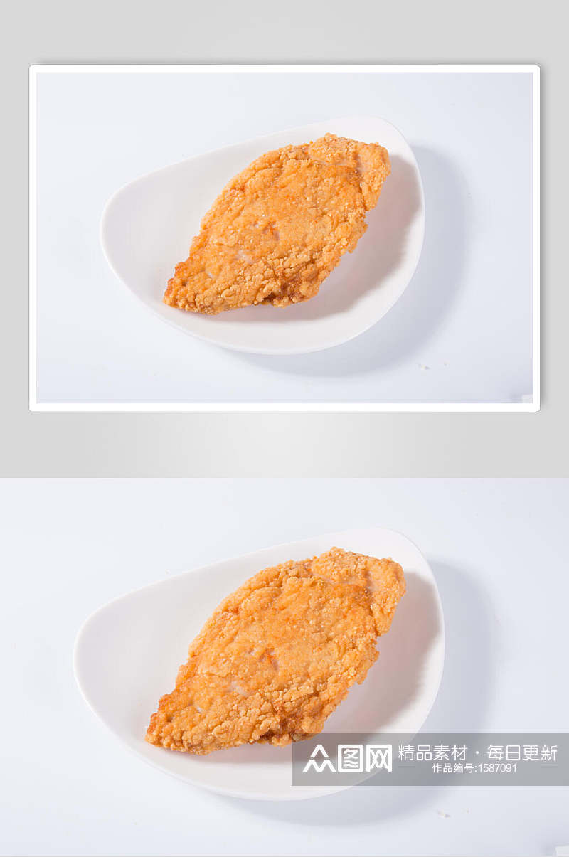 炸鸡排小吃碗装高清图片素材