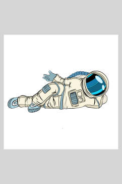 宇航员睡觉插画素材
