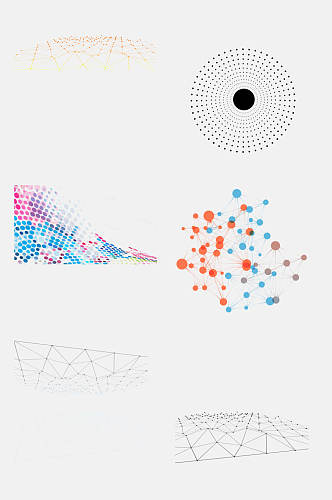 彩色波点科技底纹免抠元素素材