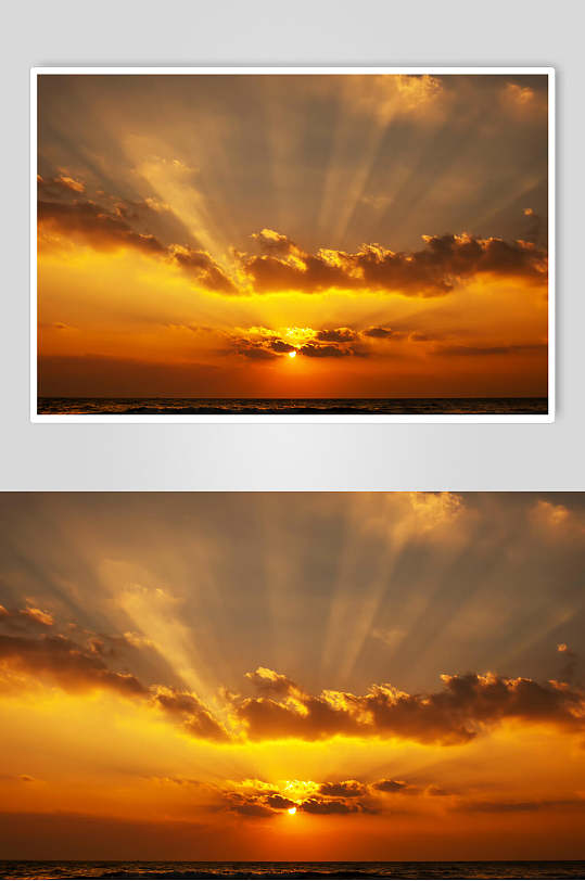 落日光辉天空日落高清图片