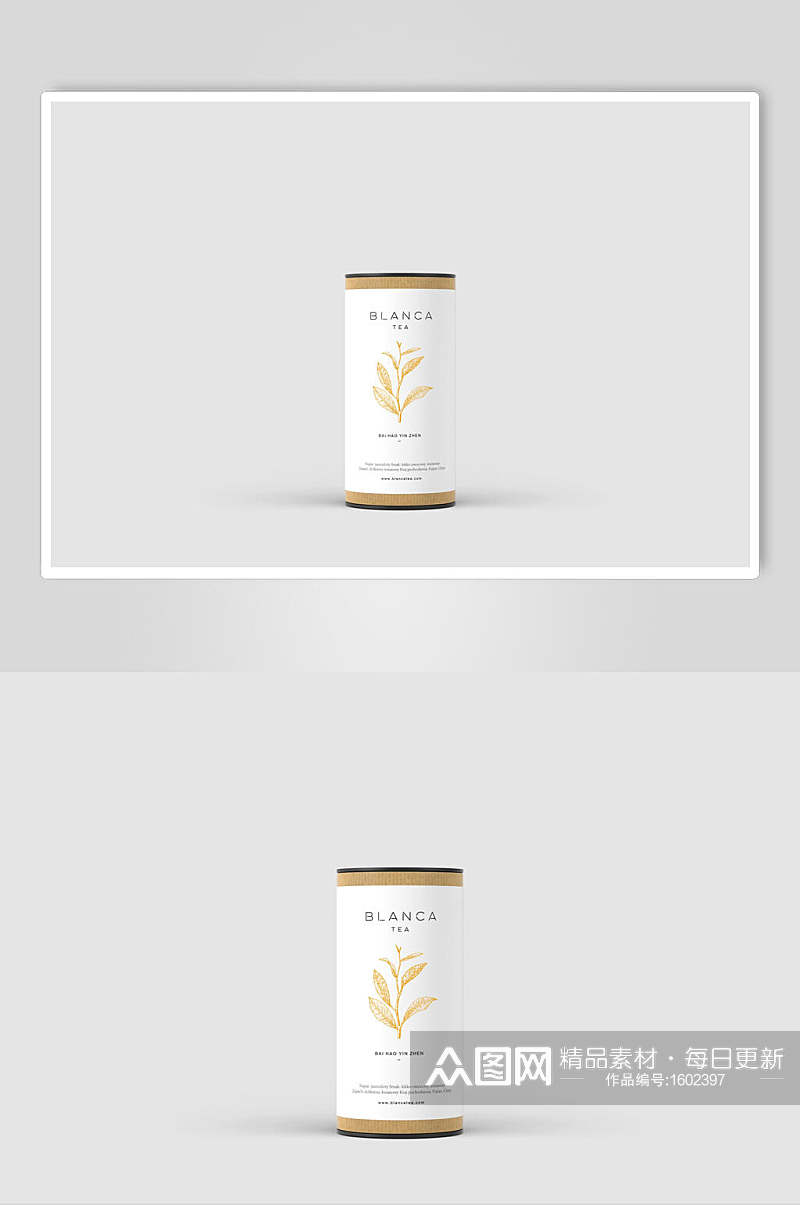黄色LOGO展示茶叶贴图包装样机素材