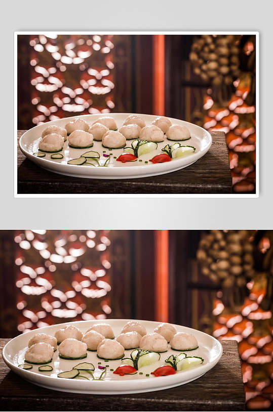 新鲜火锅食材x虾滑美食摄影图