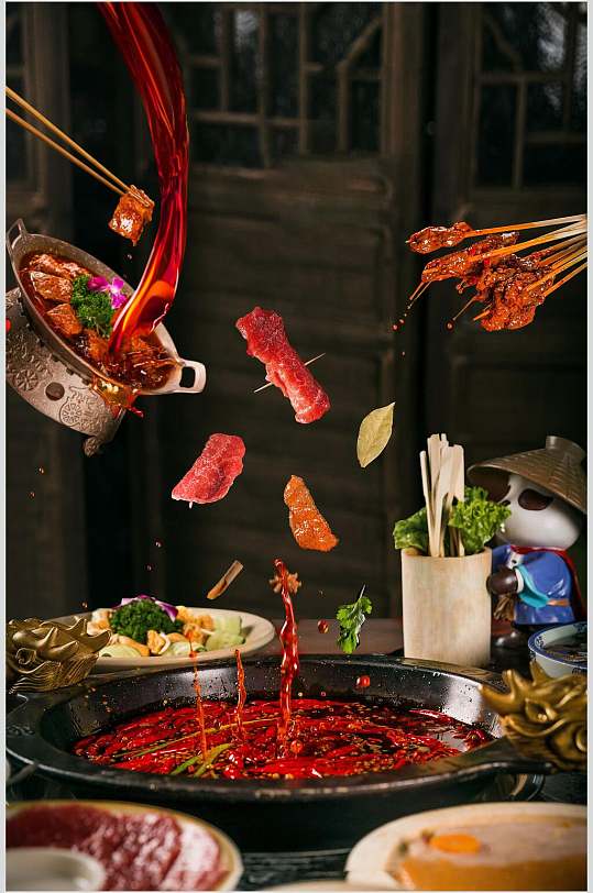 四川重庆麻辣火锅摄影图