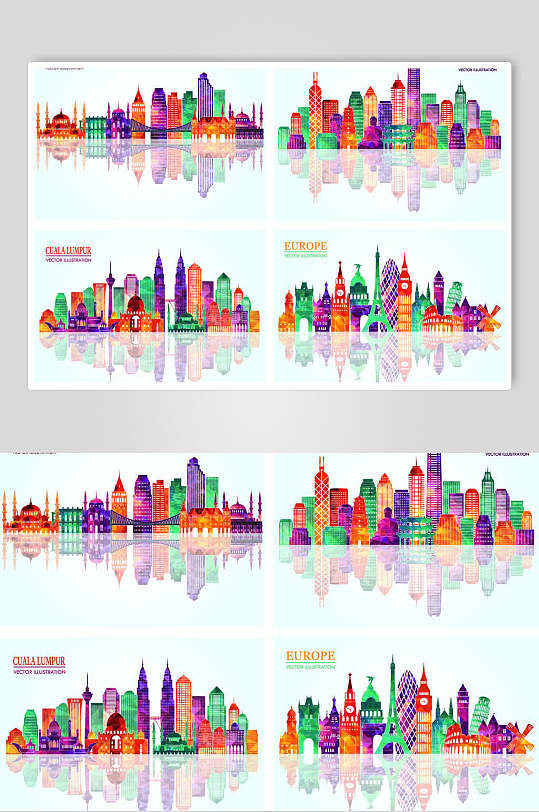 迪拜旅游城市图海报设计