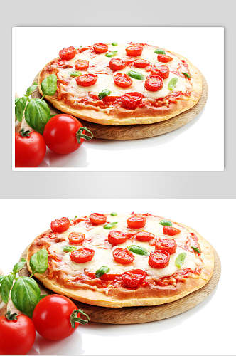 西红柿牛肉披萨高清摄影图片