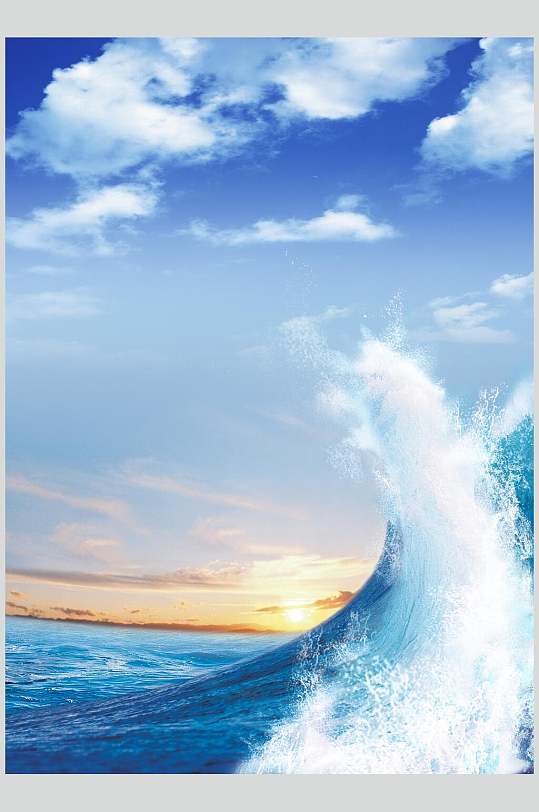 海浪图片夏日清爽大海摄影图-众图网
