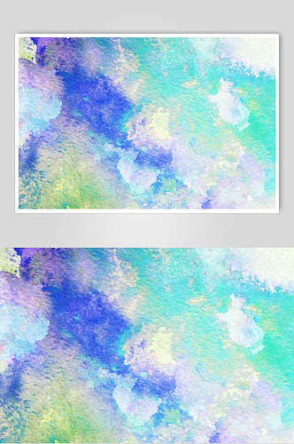 蓝绿渐变水彩水墨底纹背景素材高清图片