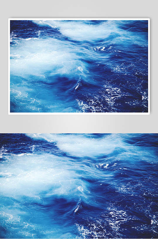 宝石蓝大海海浪美景高清图片