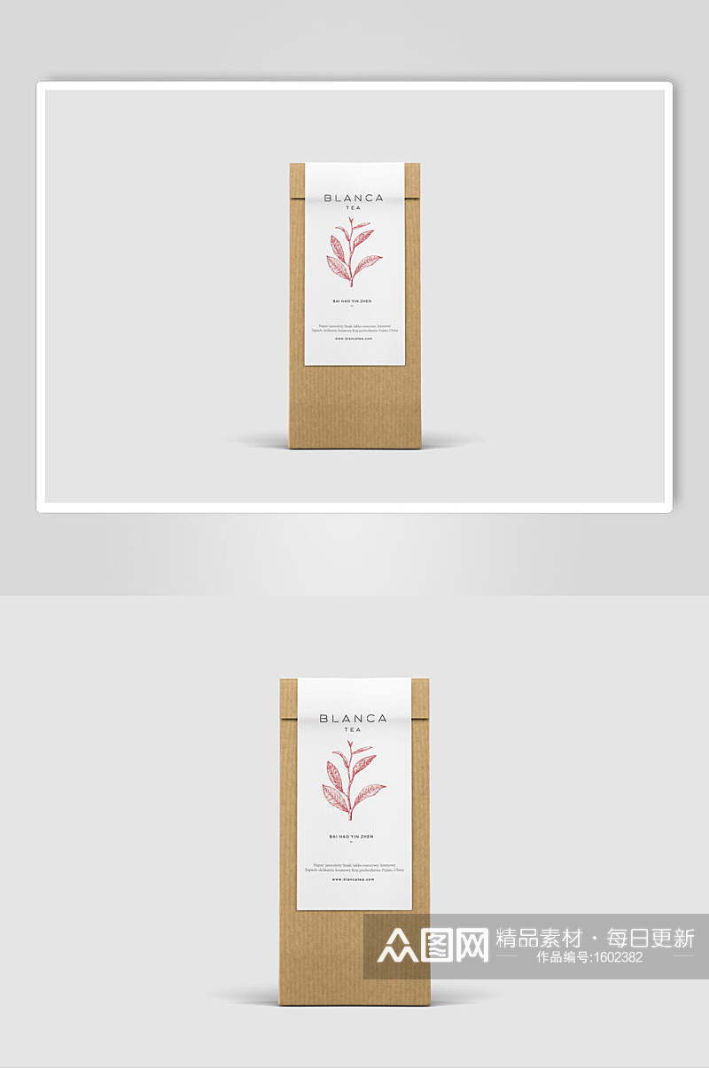 茶叶贴图包装红色LOGO展示样机效果图素材
