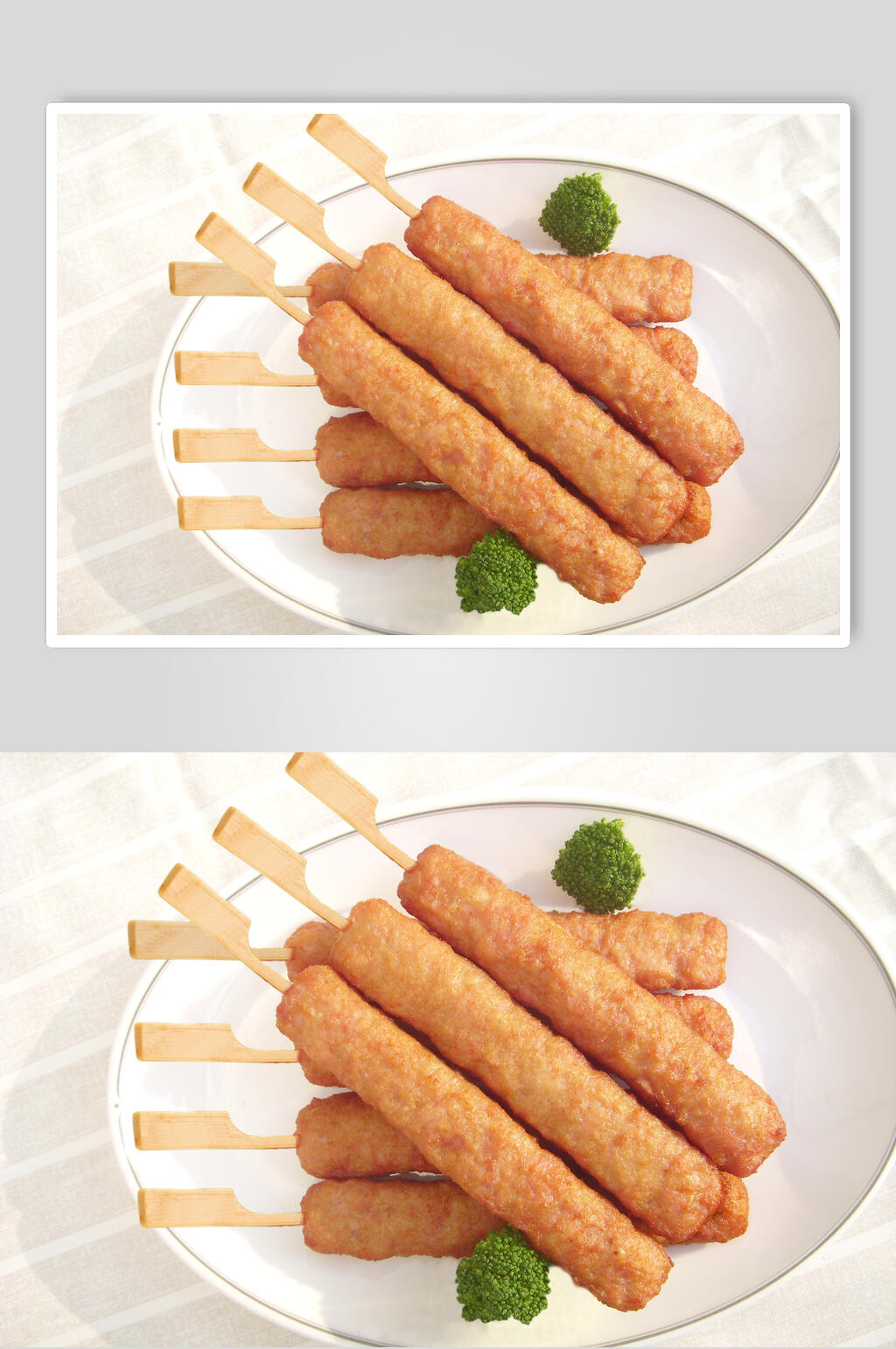 火腿鸡柳串串烧烤高清图片素材