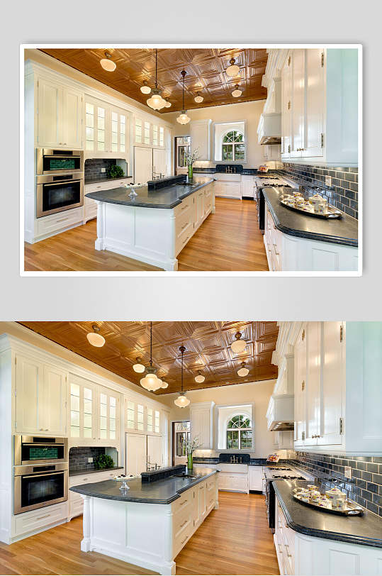 西式厨房简约实木家具高清图片