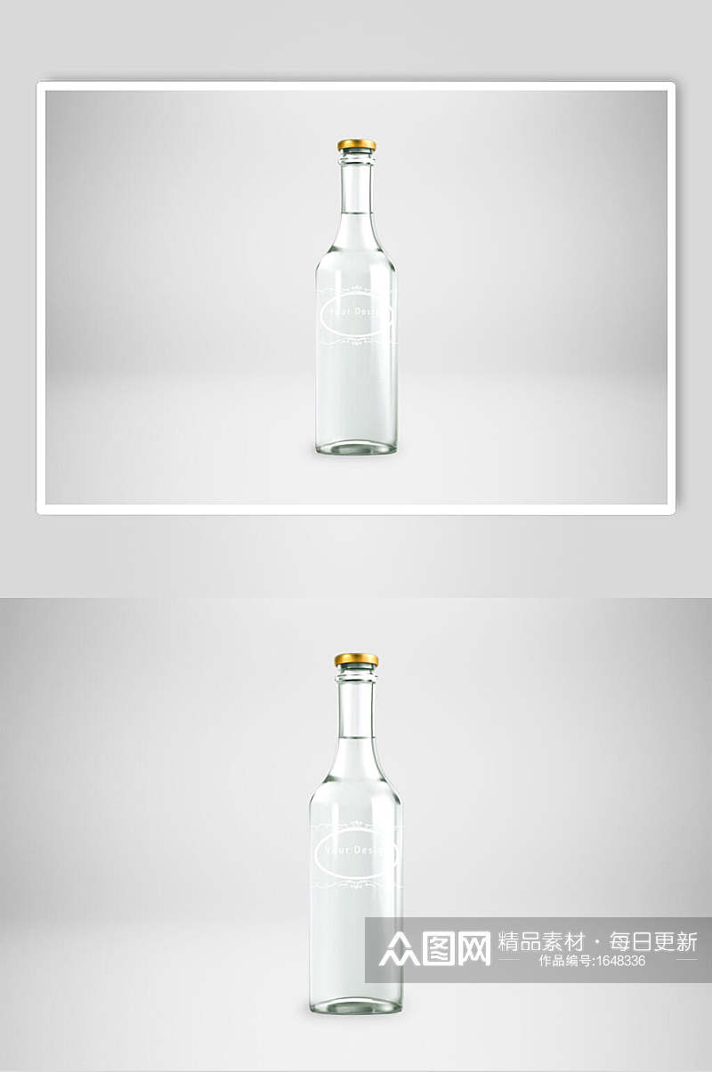 酒类玻璃瓶包装样机效果图素材