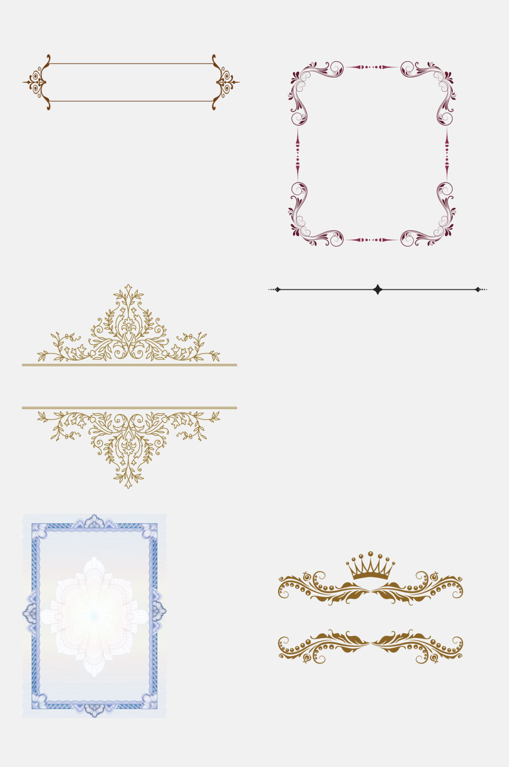 欧式花纹边框插画免抠元素素材素材