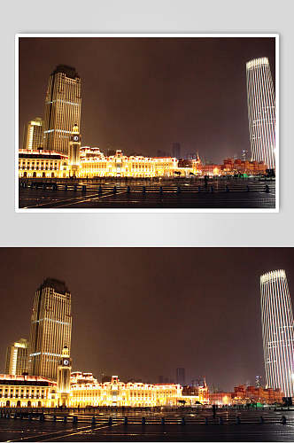 天津城市夜景景色高清图片
