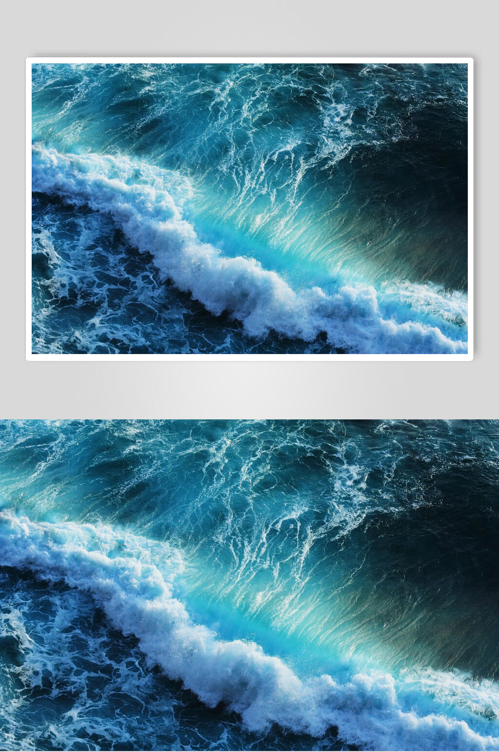 蓝色水天一注高清海浪图片素材