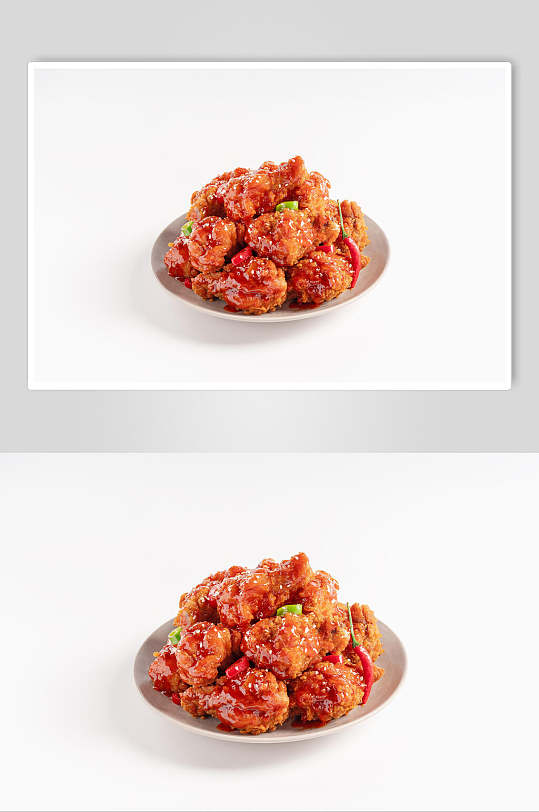 特写韩式炸鸡小吃高清图片