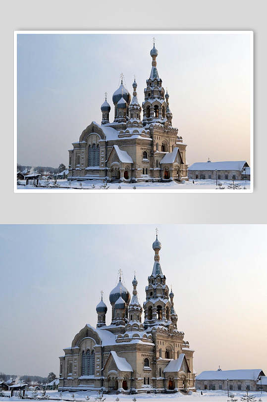 简约俄罗斯楼式建筑摄影图