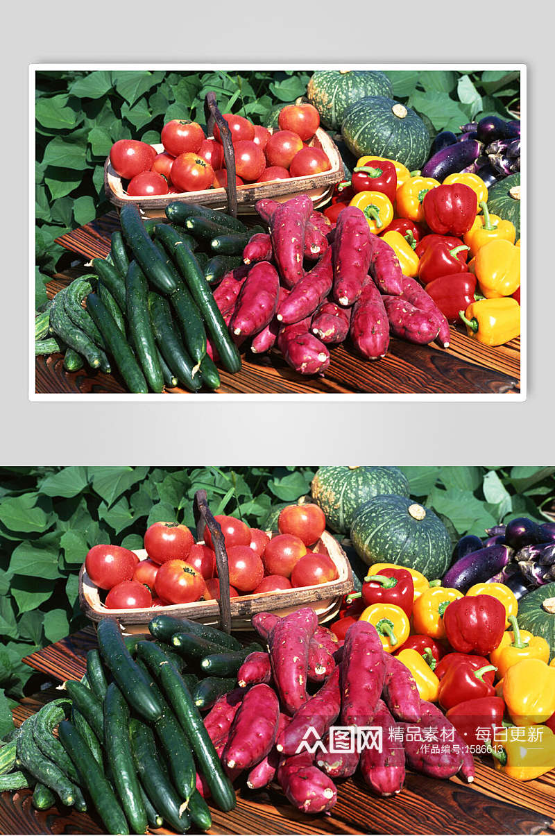 新鲜果蔬红薯西红柿高清图片素材