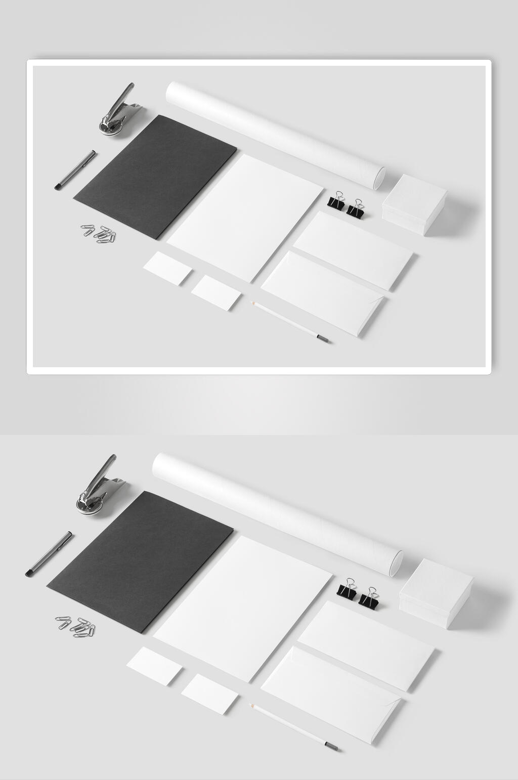 简约办公用品套装样机效果图素材