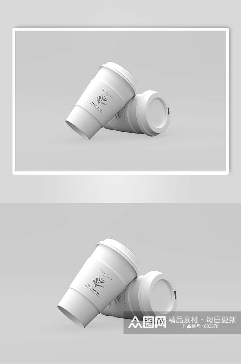 纸杯茶叶贴图包装样机效果图素材