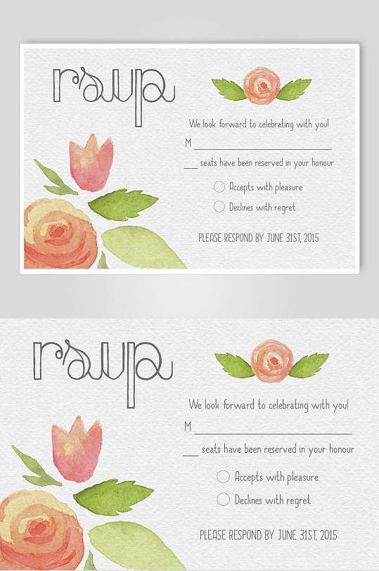 手绘画邀请函设计海报