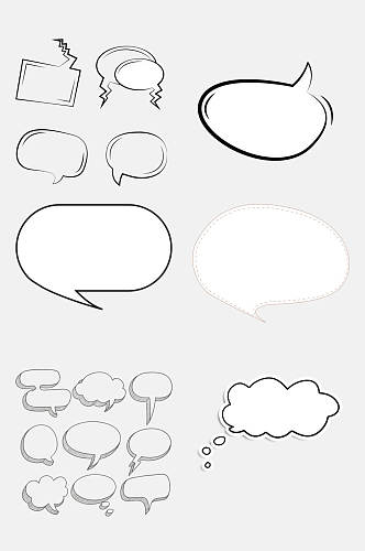 简单免抠空白对话框图形元素素材