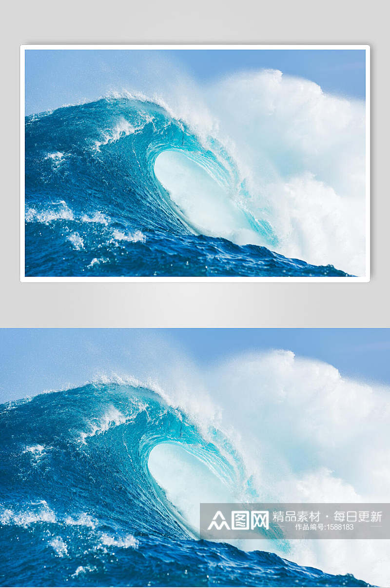 海浪图片巨浪天空摄影图素材