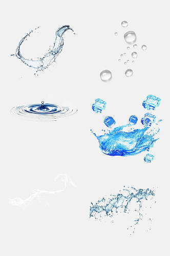 透明水珠水花水滴自然免扣元素