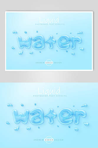 水分子water字体效果设计海报