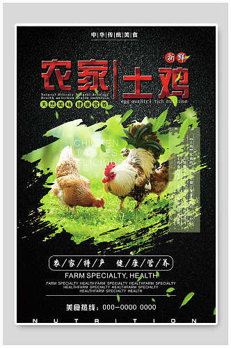 健康营养农家土鸡蛋海报