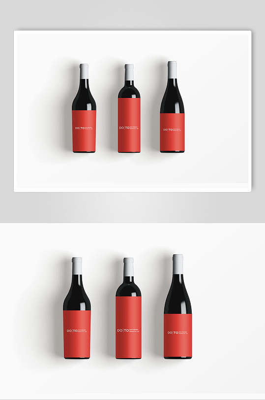 红酒包装玻璃瓶样机效果图