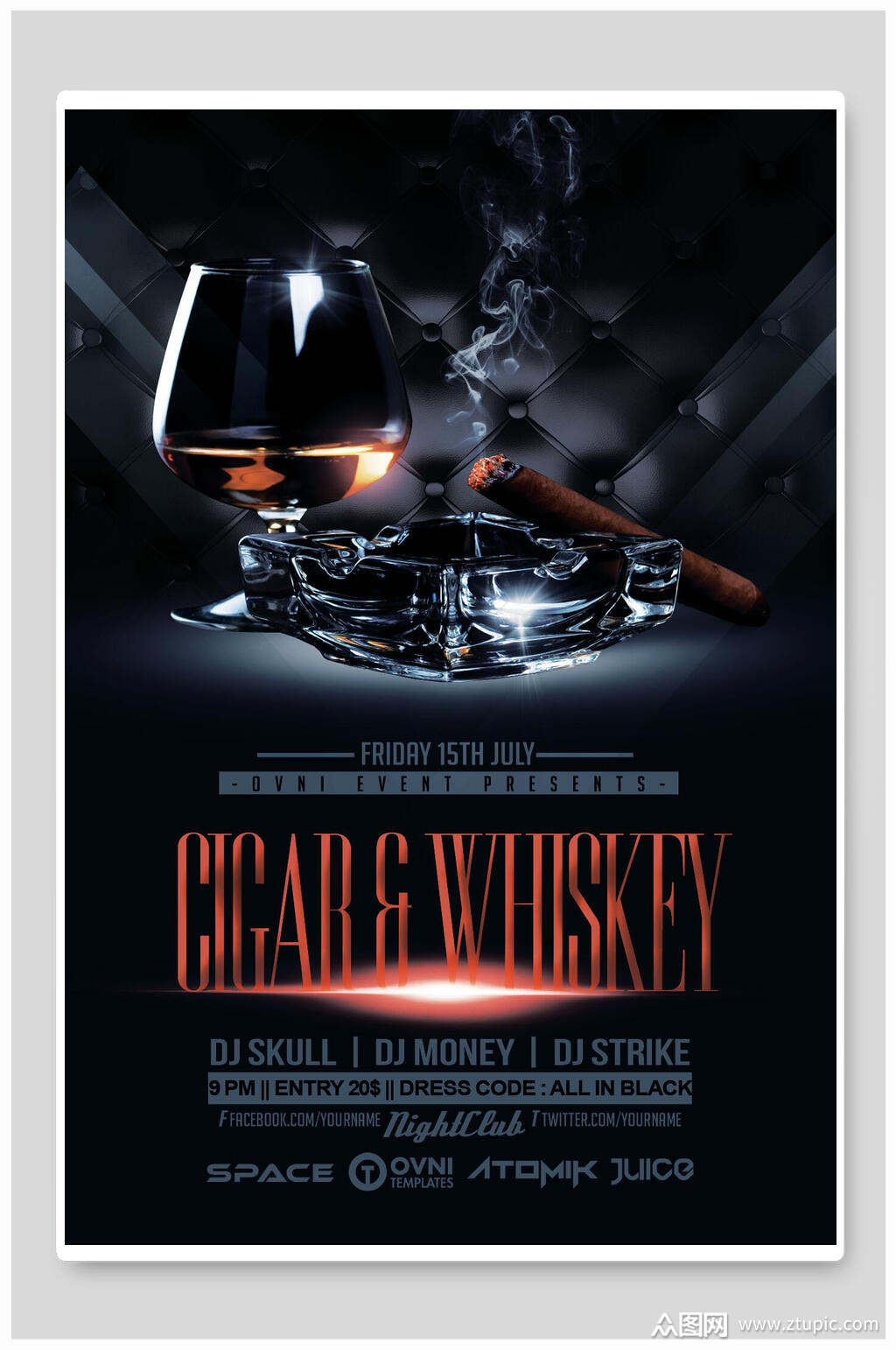 红酒商品欧美风促销海报