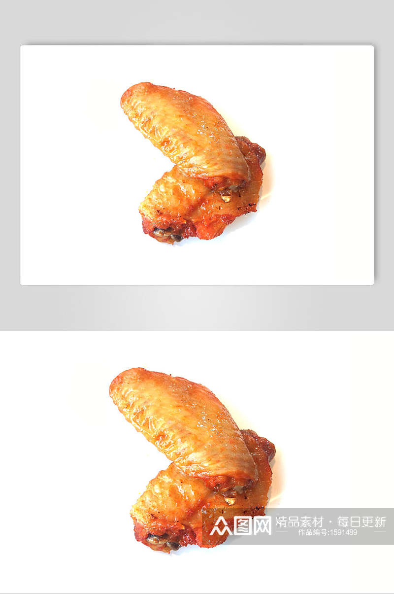 特写炸鸡烤鸡白底图片素材