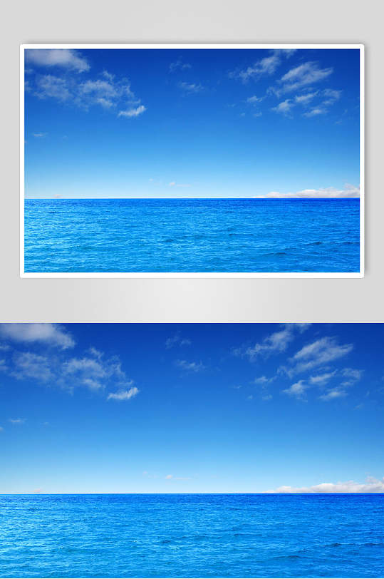 海浪图片蓝色天空大海平静摄影图