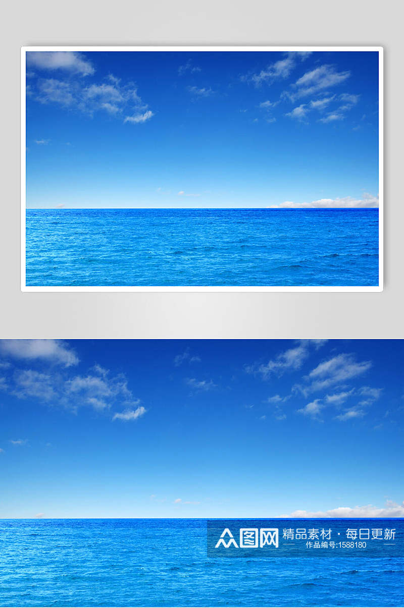海浪图片蓝色天空大海平静摄影图素材