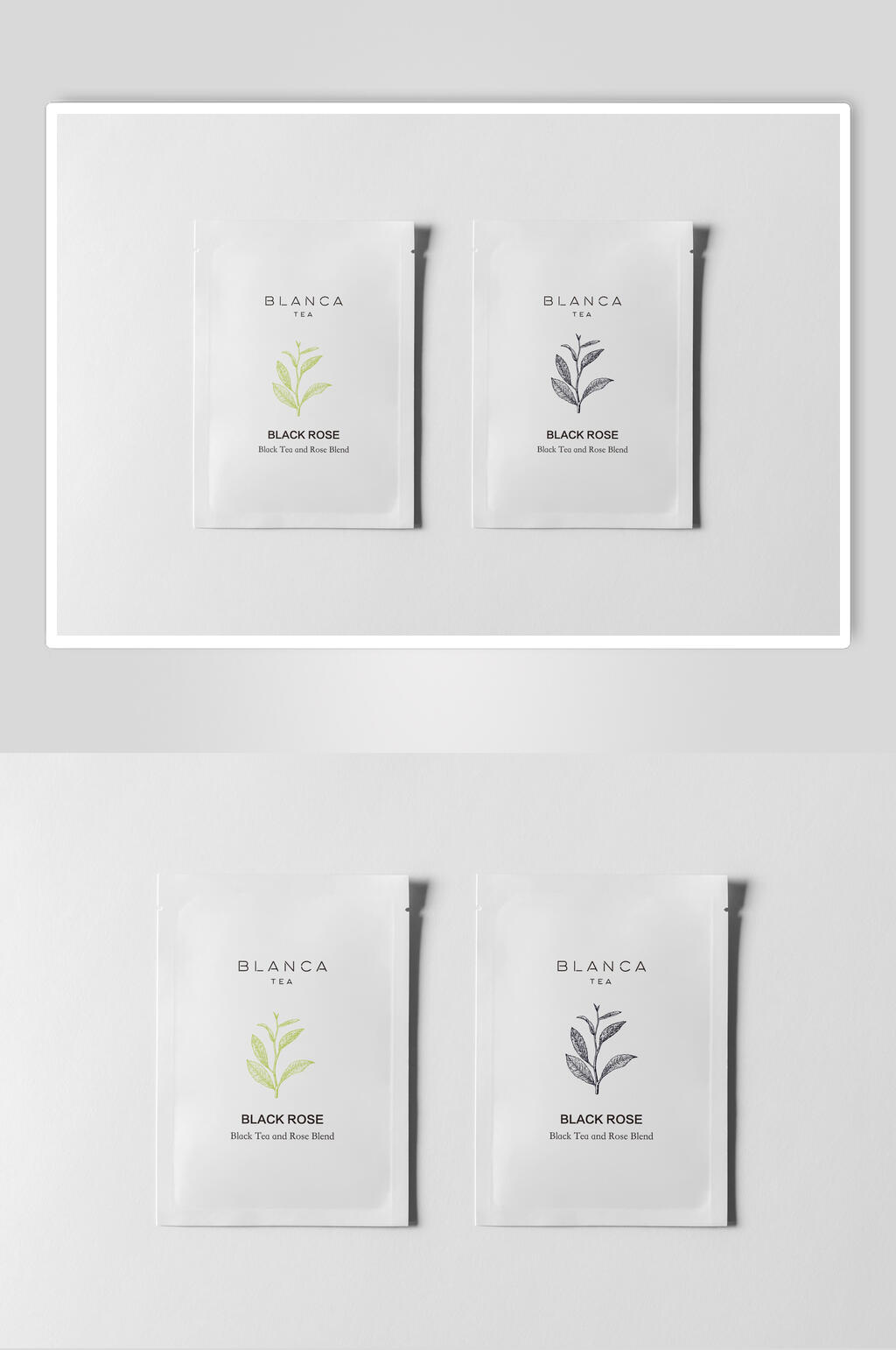 2款简约茶叶贴图包装样机效果图素材