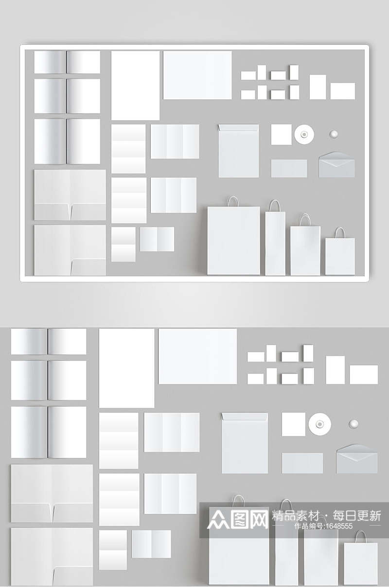 办公用品全套名片信件包装VI展示样机素材