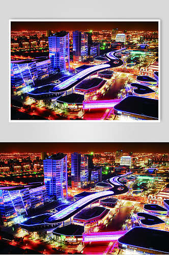苏州夜景繁荣摄影图 城市夜景摄影图
