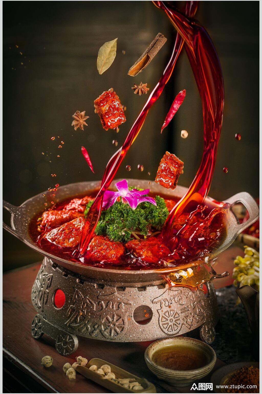 麻辣美味重庆火锅摄影图素材