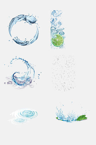 透明水珠水花水滴自然免扣元素