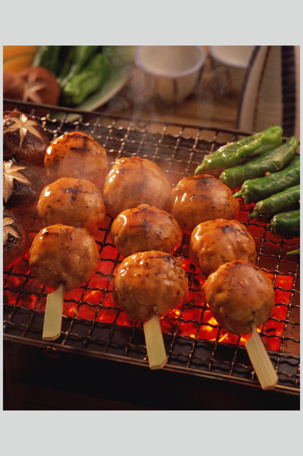 烤牛肉丸特写高清图片素材