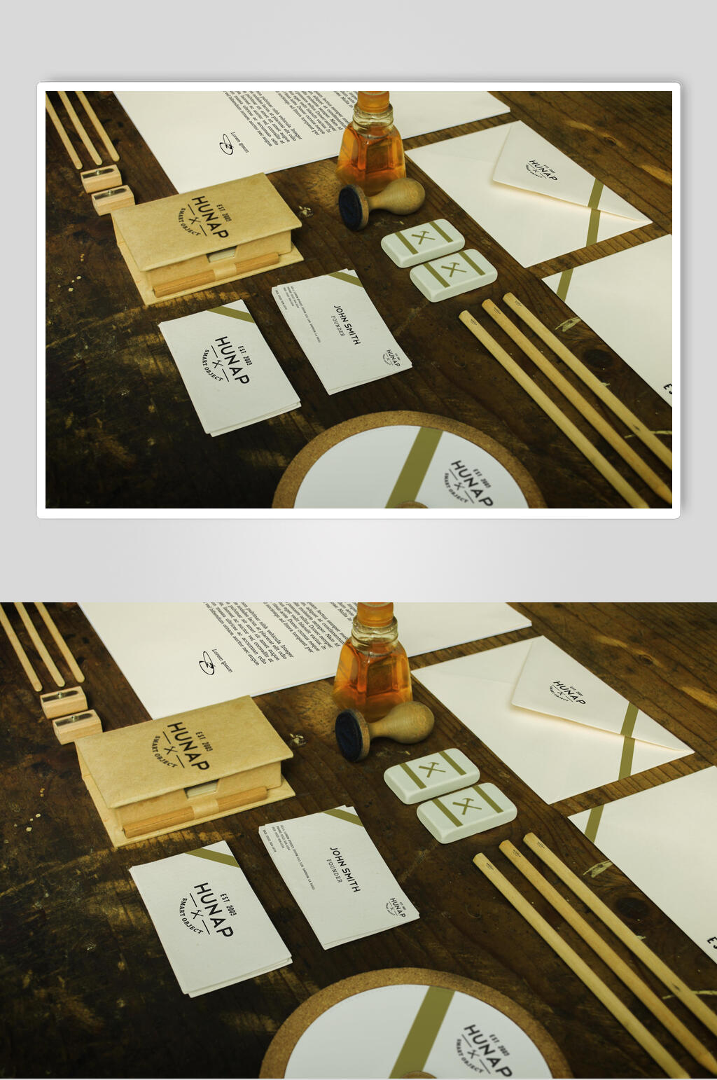 棕色高端整套VI样机效果图素材
