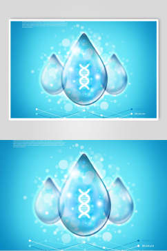 蓝色基因水分子创意海报
