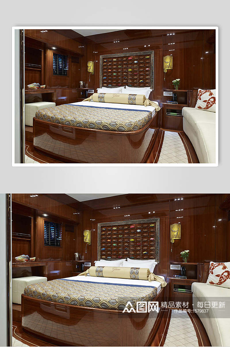 西式卧室实木家具高清图片素材