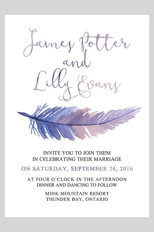 手绘画邀请函设计海报