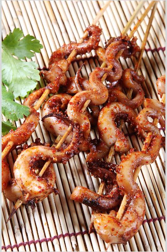 特写鱿鱼须小吃高清图片