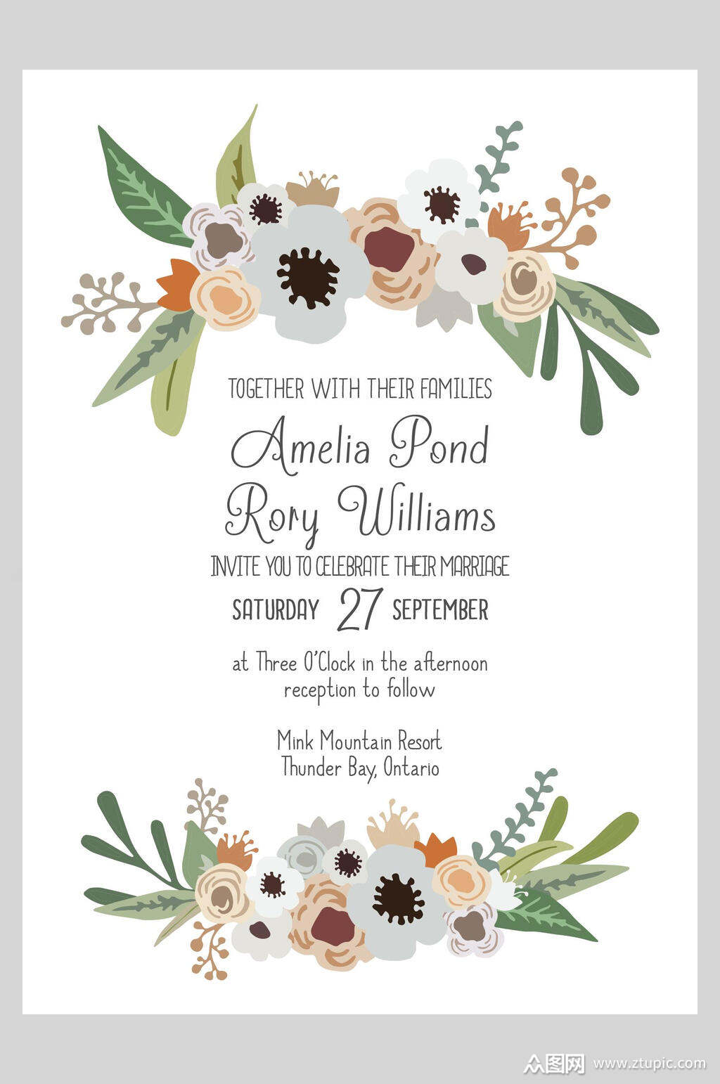 小清新邀请函设计海报素材