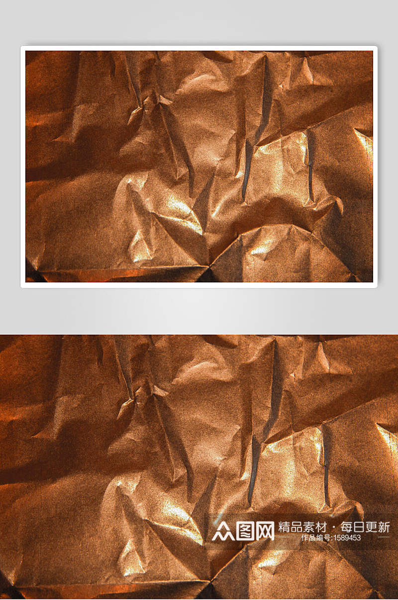 褶皱铜色金箔纸材质贴图高清图片素材