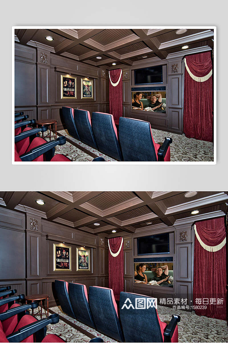 西式会议室实木家具高清图片素材